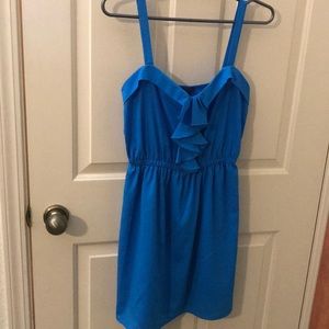 Bright blue satin summer dress